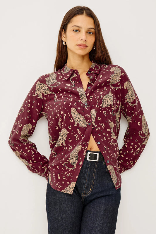 Rails - Kate top in Oxblood Leopard