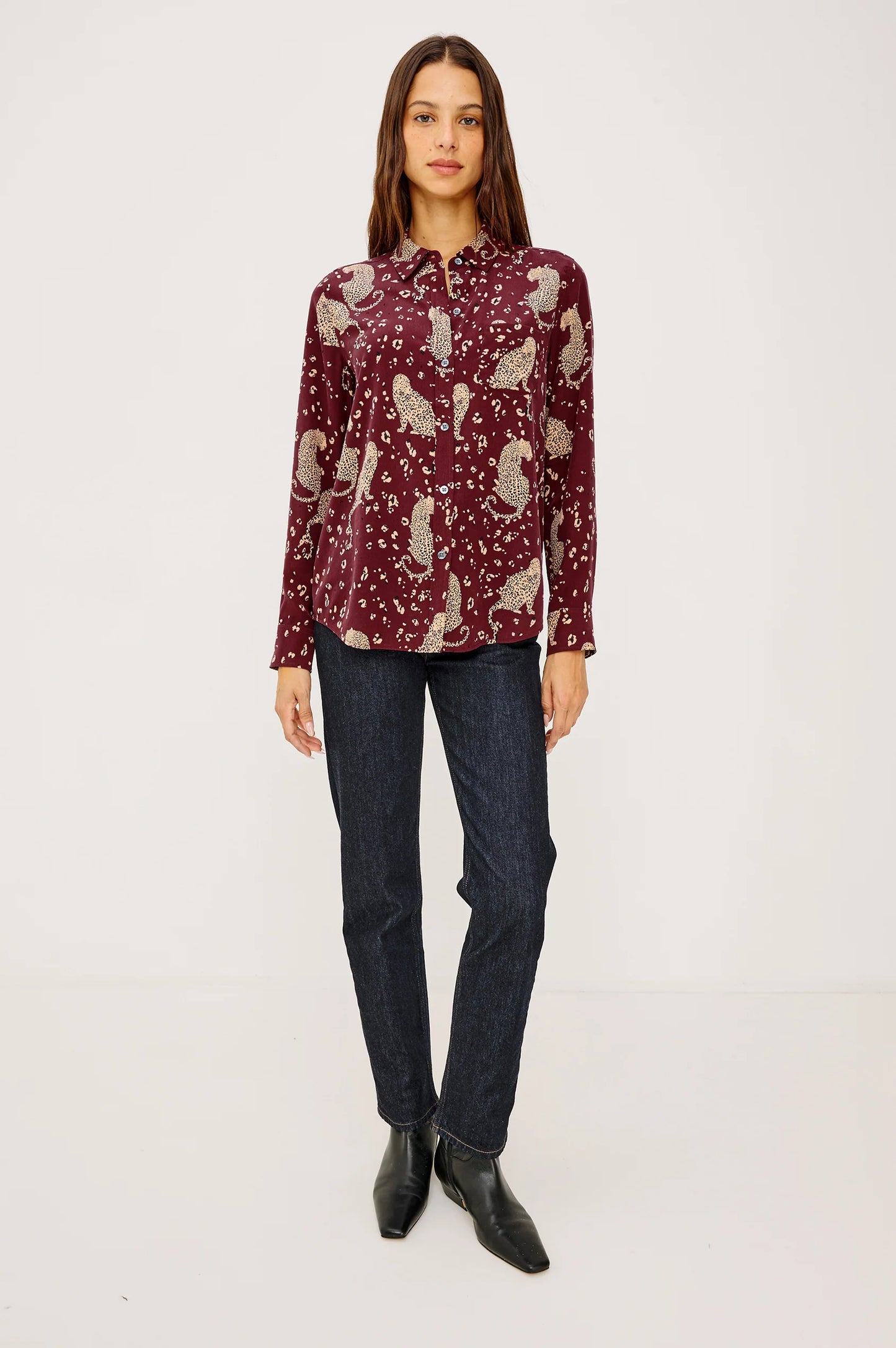 Rails - Kate top in Oxblood Leopard