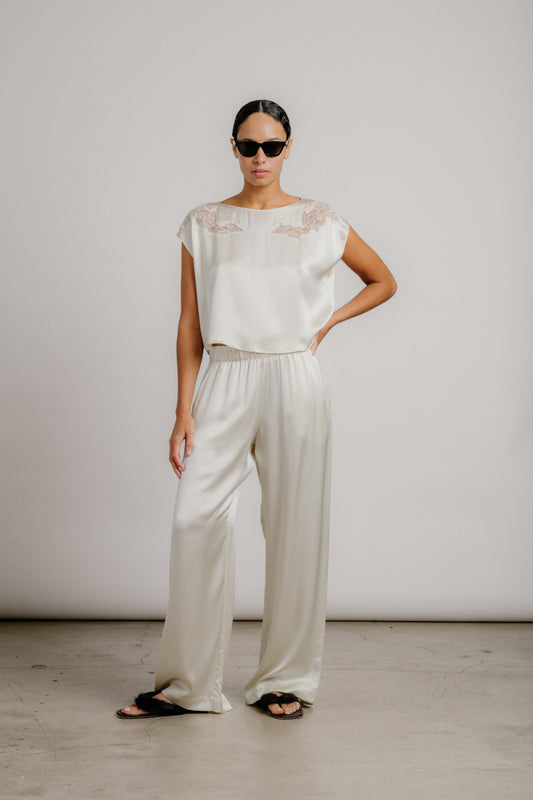 Sablyn - Kerra lace cut top in Gardenia