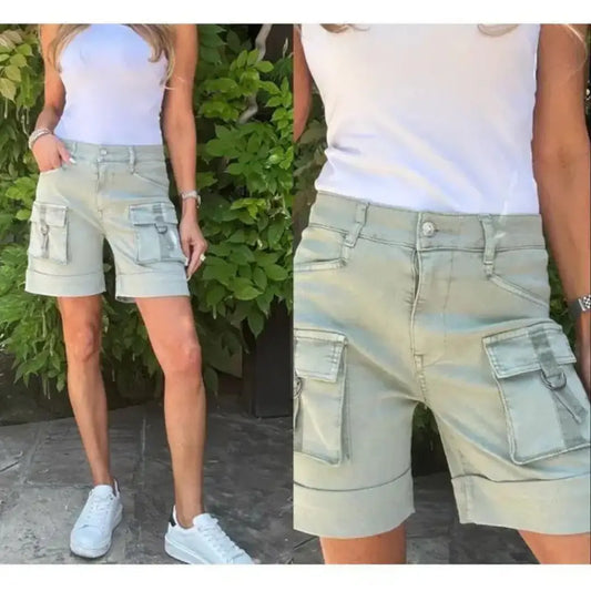 Bevy Flog - Kim Cargo Shorts in Sage