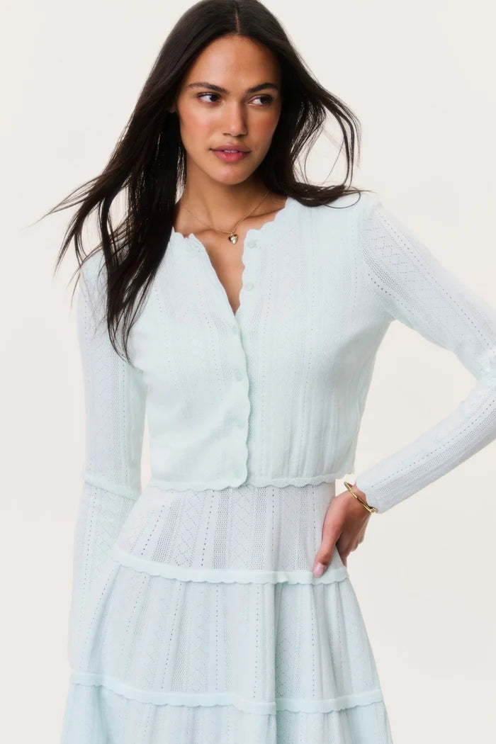 Love Shack Fancy - Nadiya Cardigan in Dusty Lagoon
