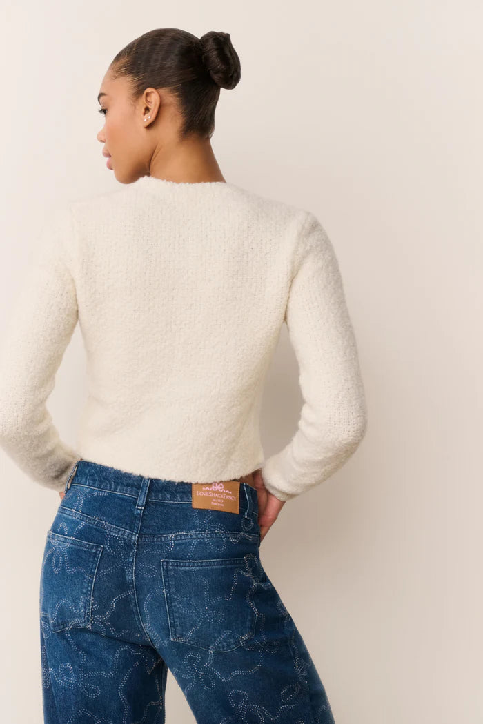 Love Shack Fancy - Leocadia Cardigan in Ivory