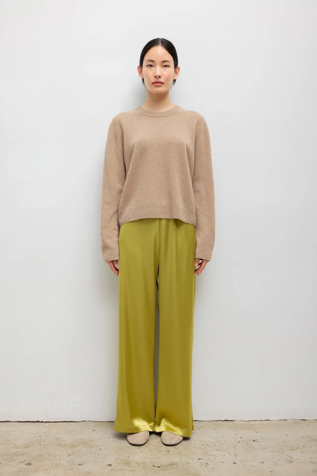 Leset - Barb Wide Leg pant in Chartreuse