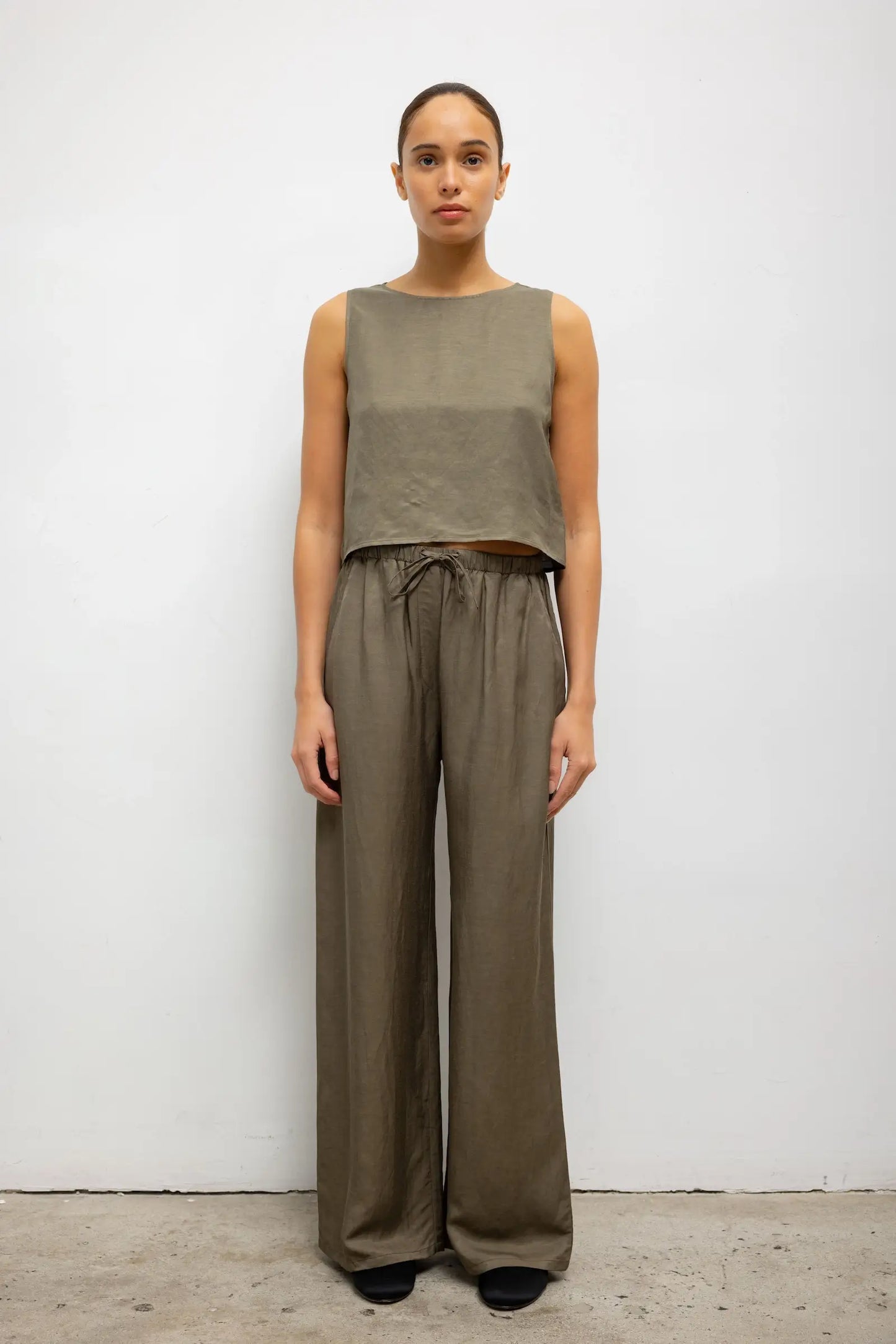 Leset - Daniel Drawstring Pocket Pant in Cypress