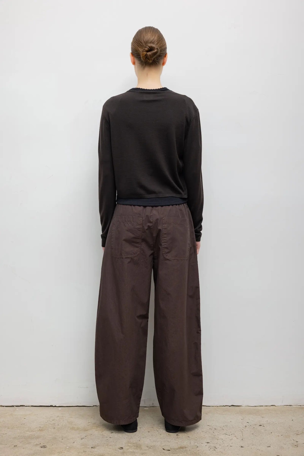 Leset - James crew cardigan in chocolate brown