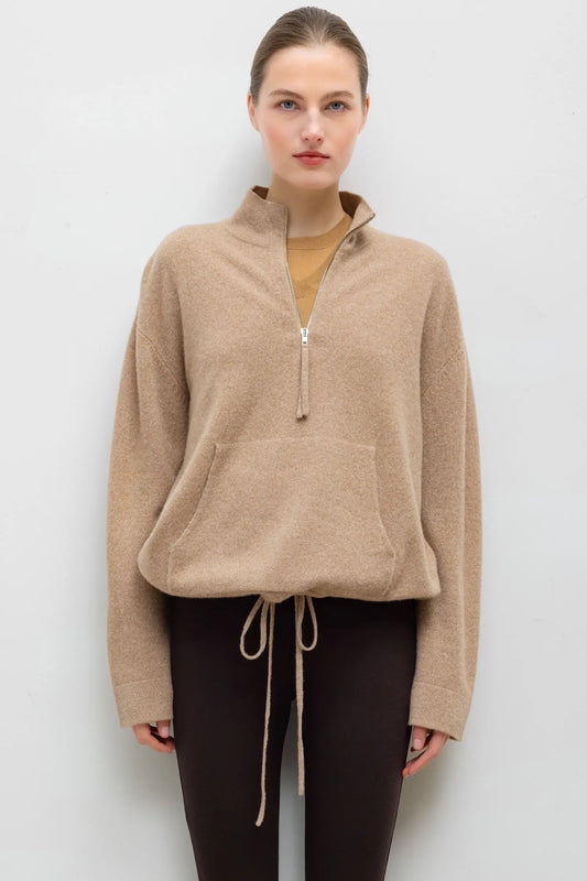Leset - Jesse Anorak Sweater  in Dune tan