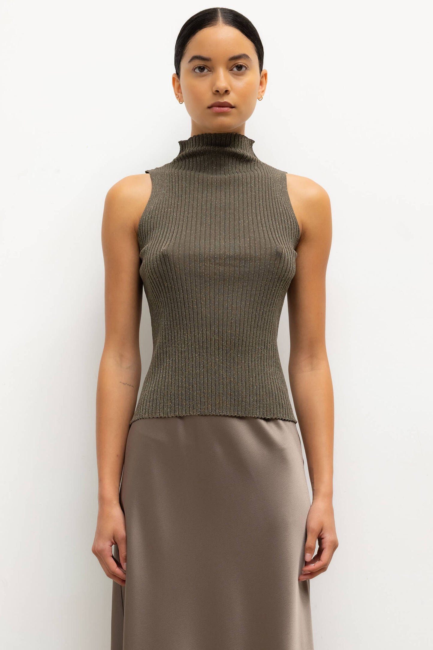 Leset - Blake rib Turtleneck in Moss