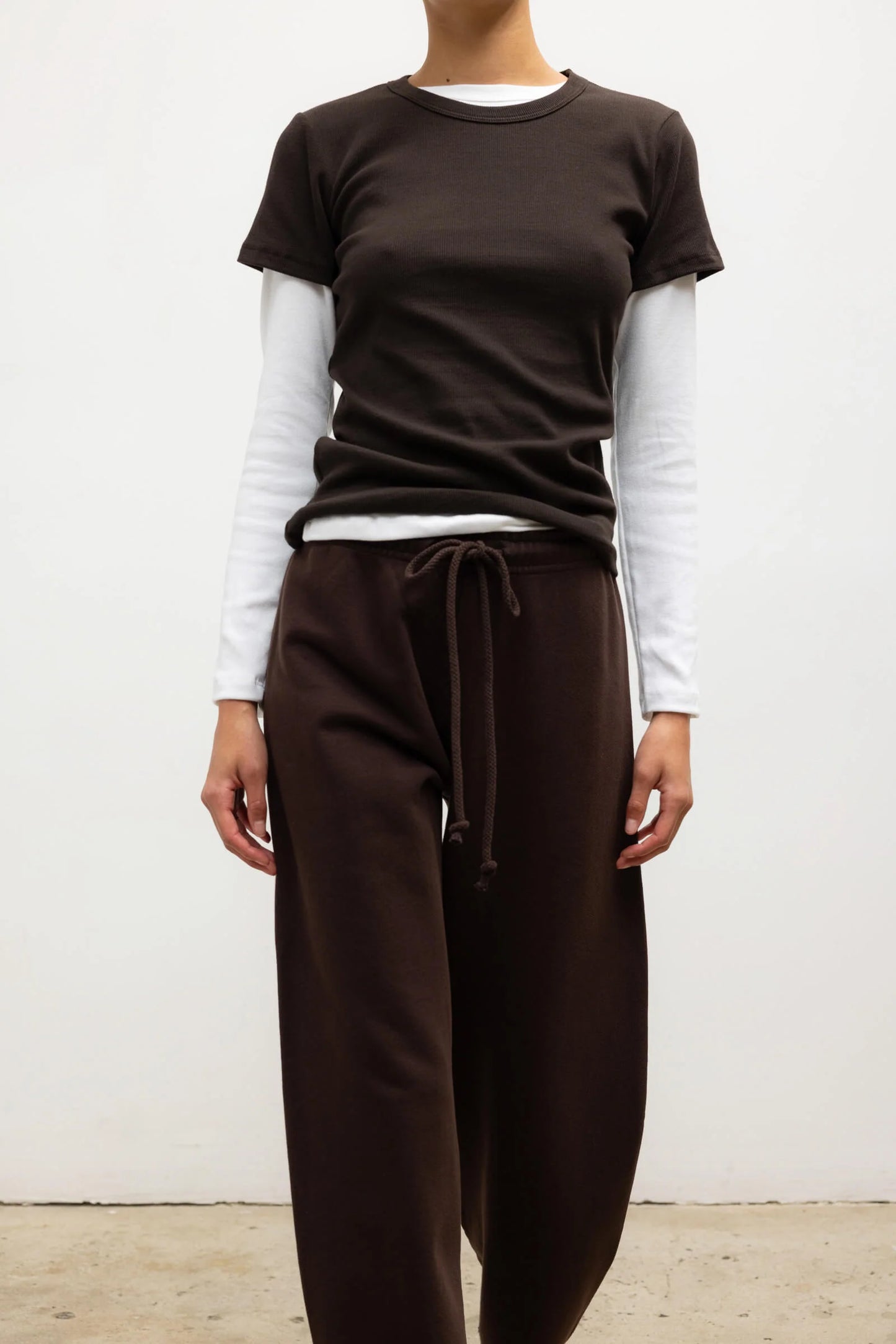 Leset - Kelly slim fit tee in chocolate