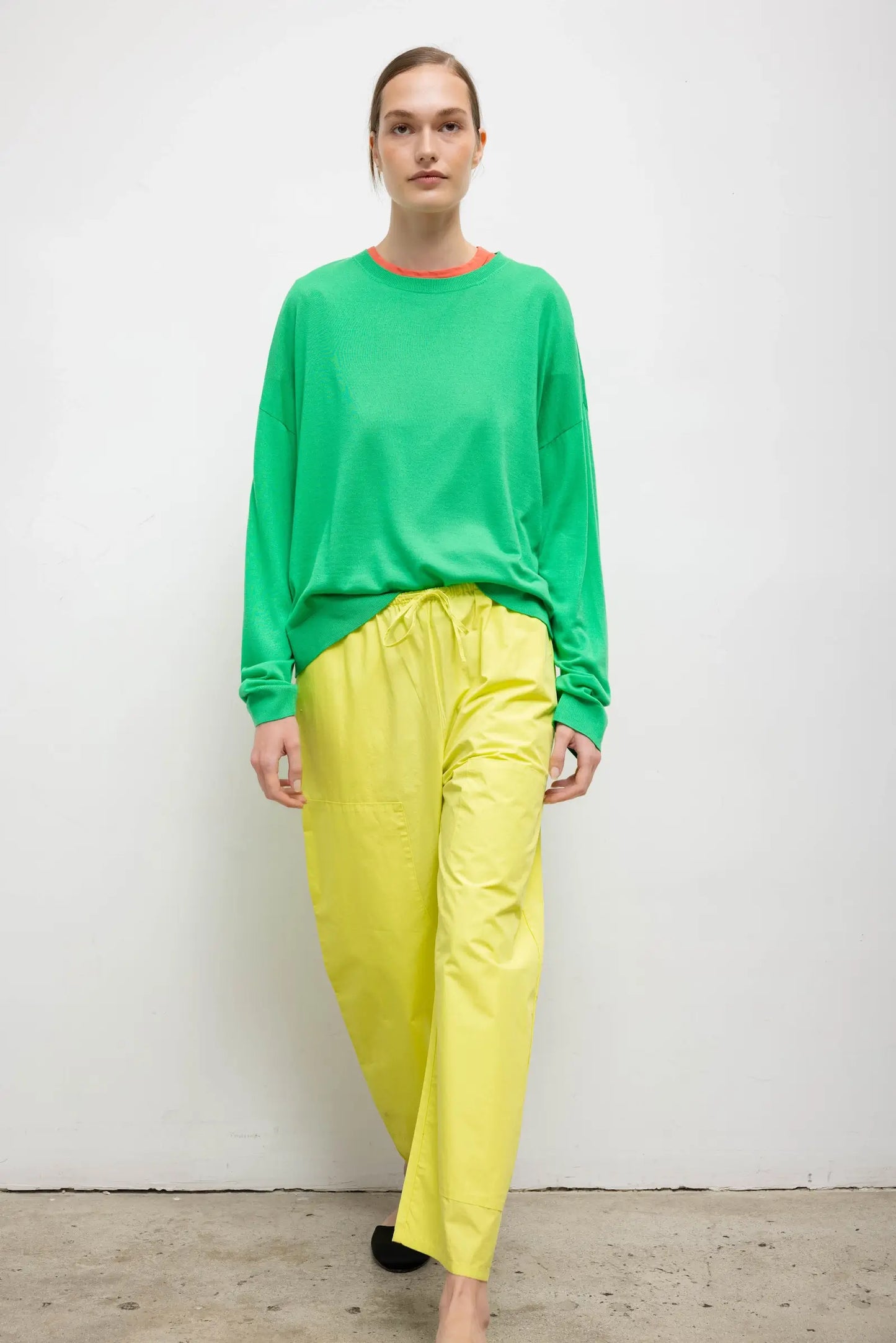 Leset - Kyoto Carpenter Pant in Chartreuse