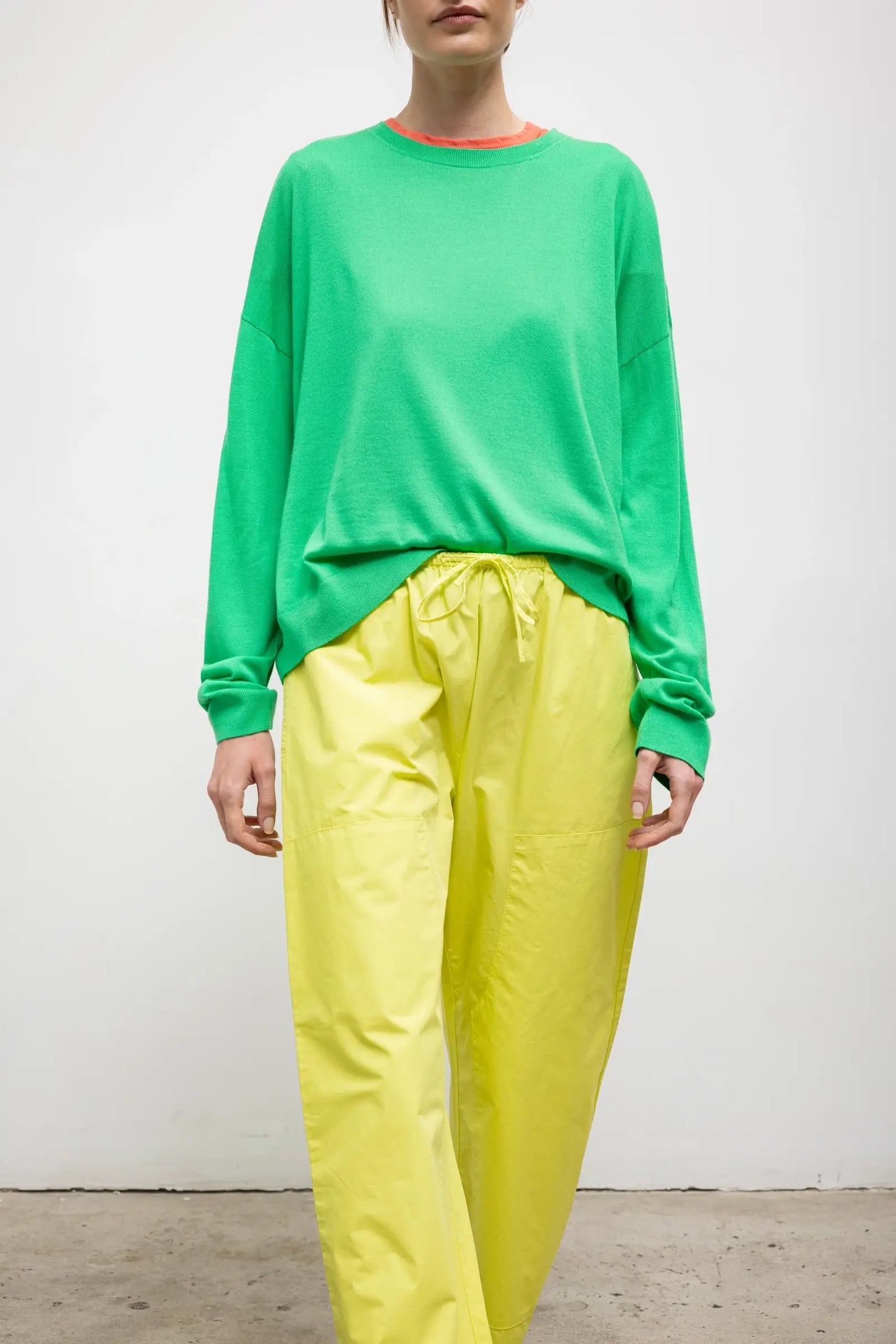 Leset - Kyoto Carpenter Pant in Chartreuse