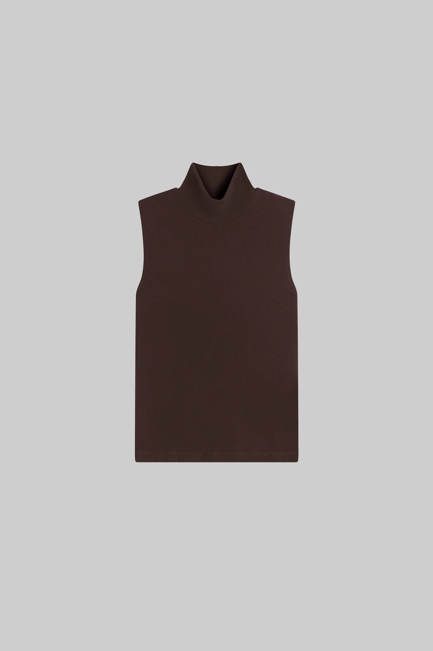 Leset - Lauren Sleeveless Turtleneck in Chocolate