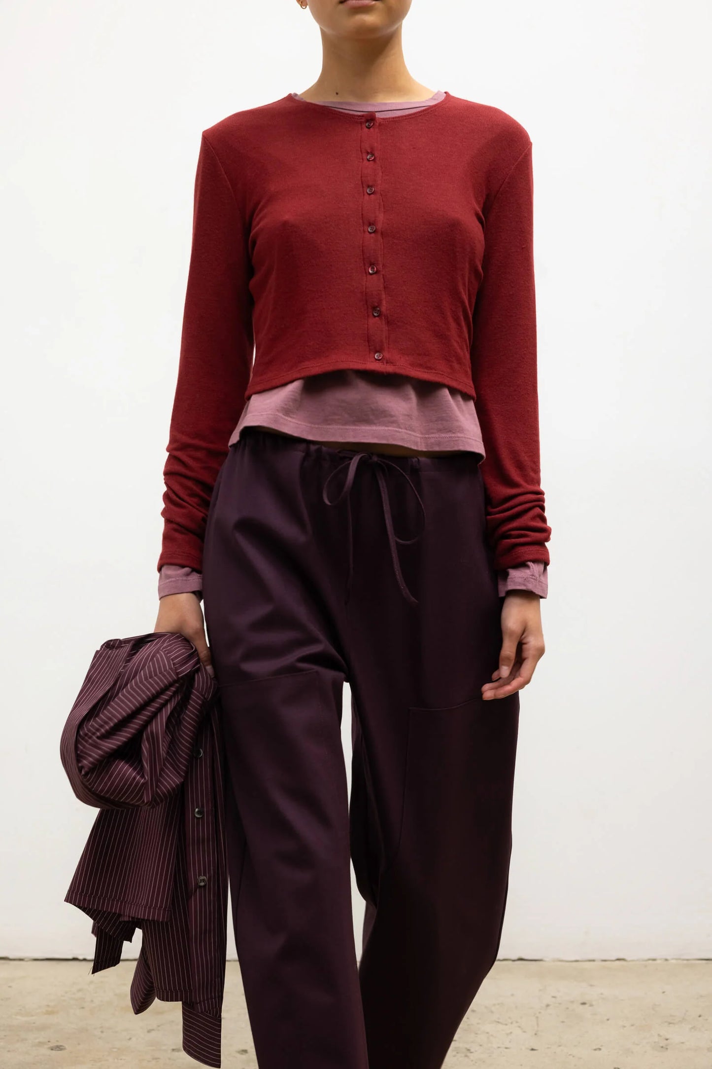Leset - Lauren cropped cardigan  in Pinot