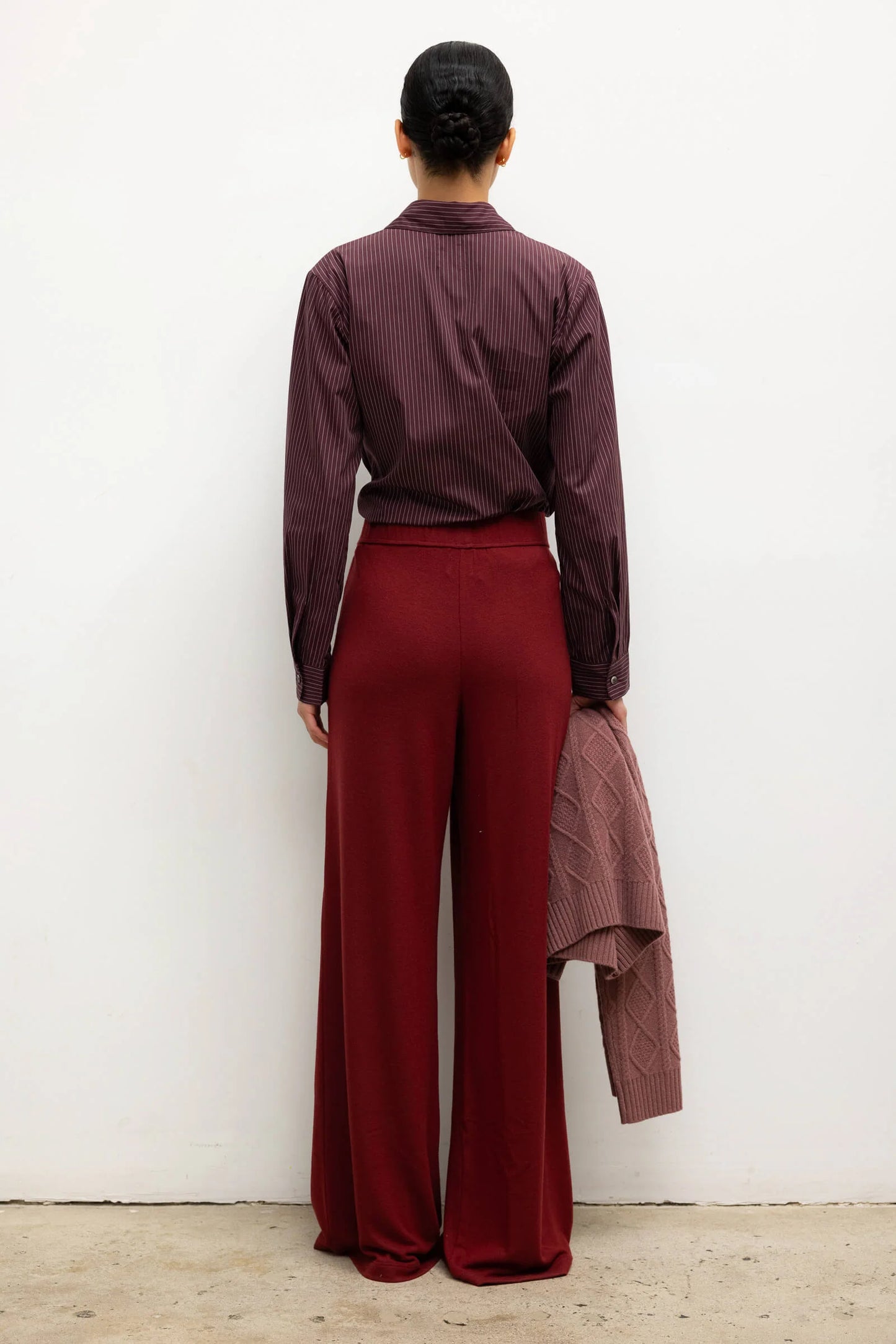Leset - Lauren pleated pocket pant in pinot