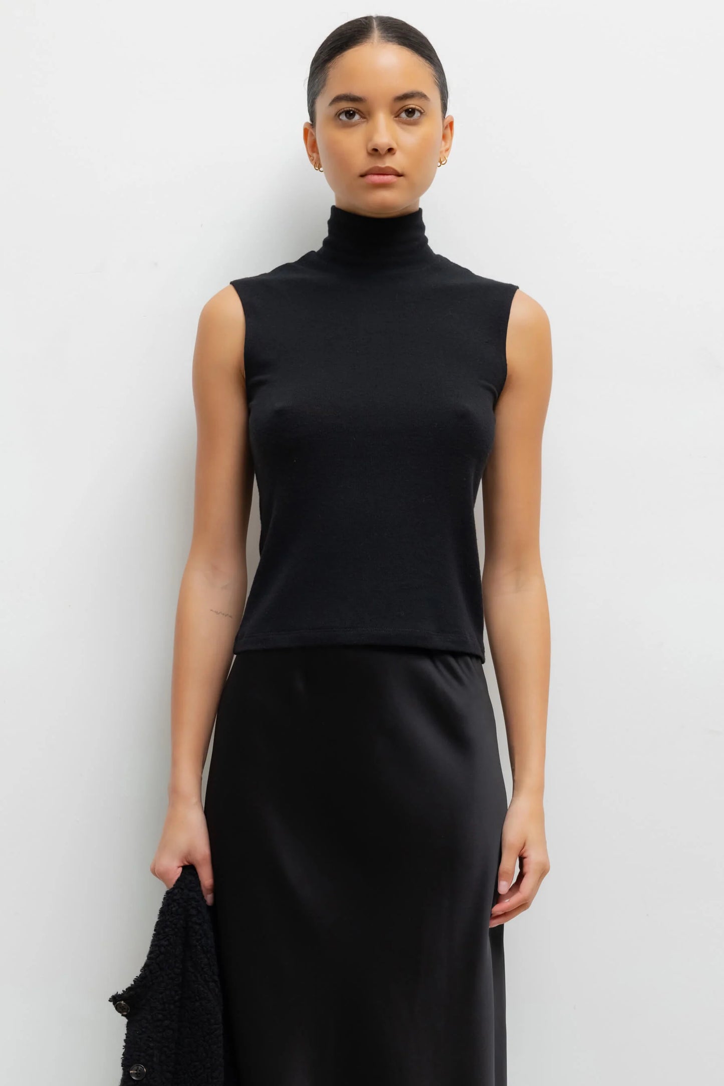 Leset - Lauren Sleeveless Turtleneck in black