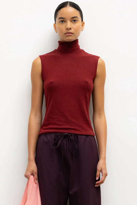 Leset - Lauren Sleeveless Turtleneck in Pinot