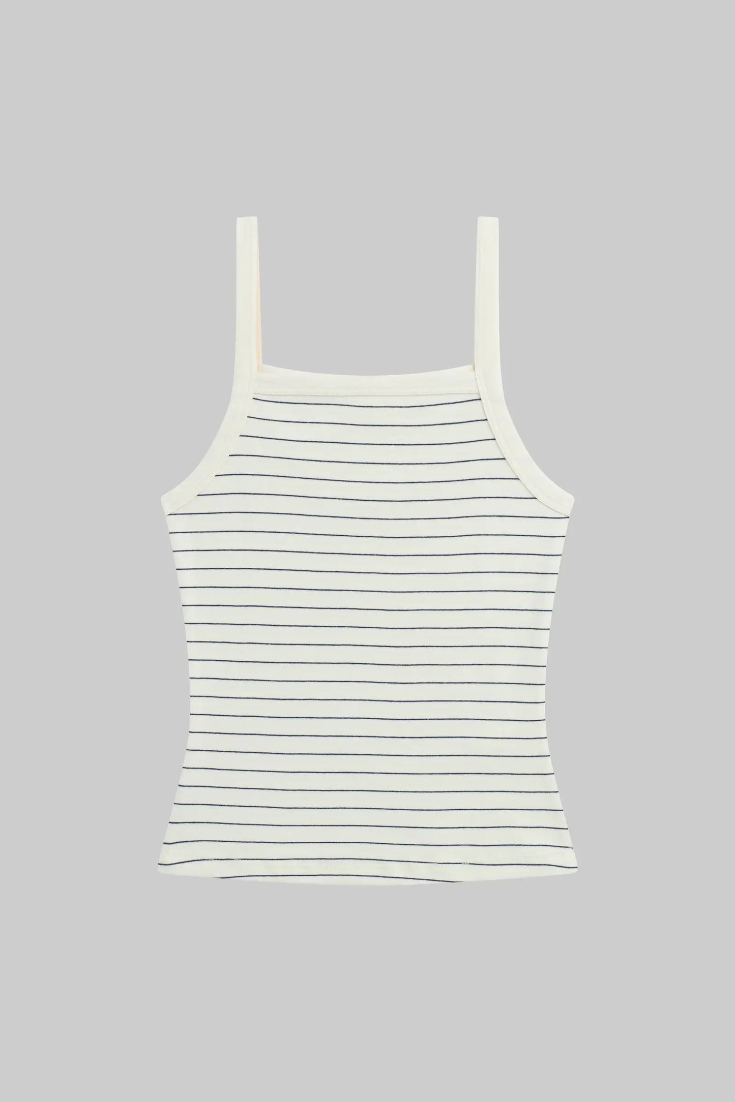 Leset - Nando Stripe Square Neck Tank in Natural Midnight stripe