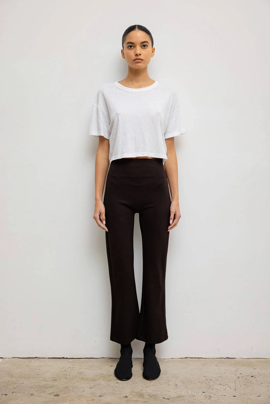Leset - RIO HIGH WAIST FLARE PANT in chocolate
