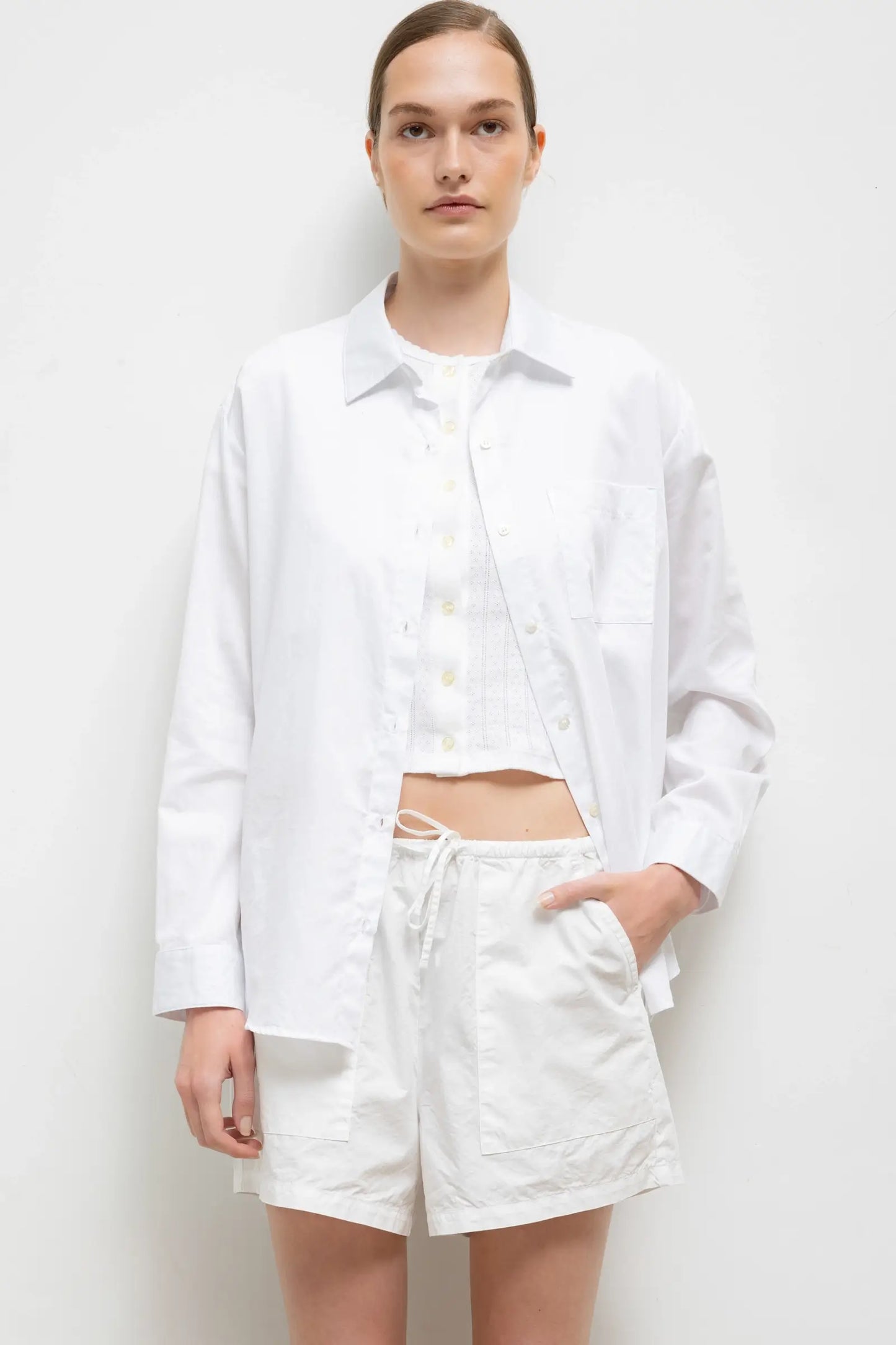 Leset - Yoko Classic Button Down Shirt in White