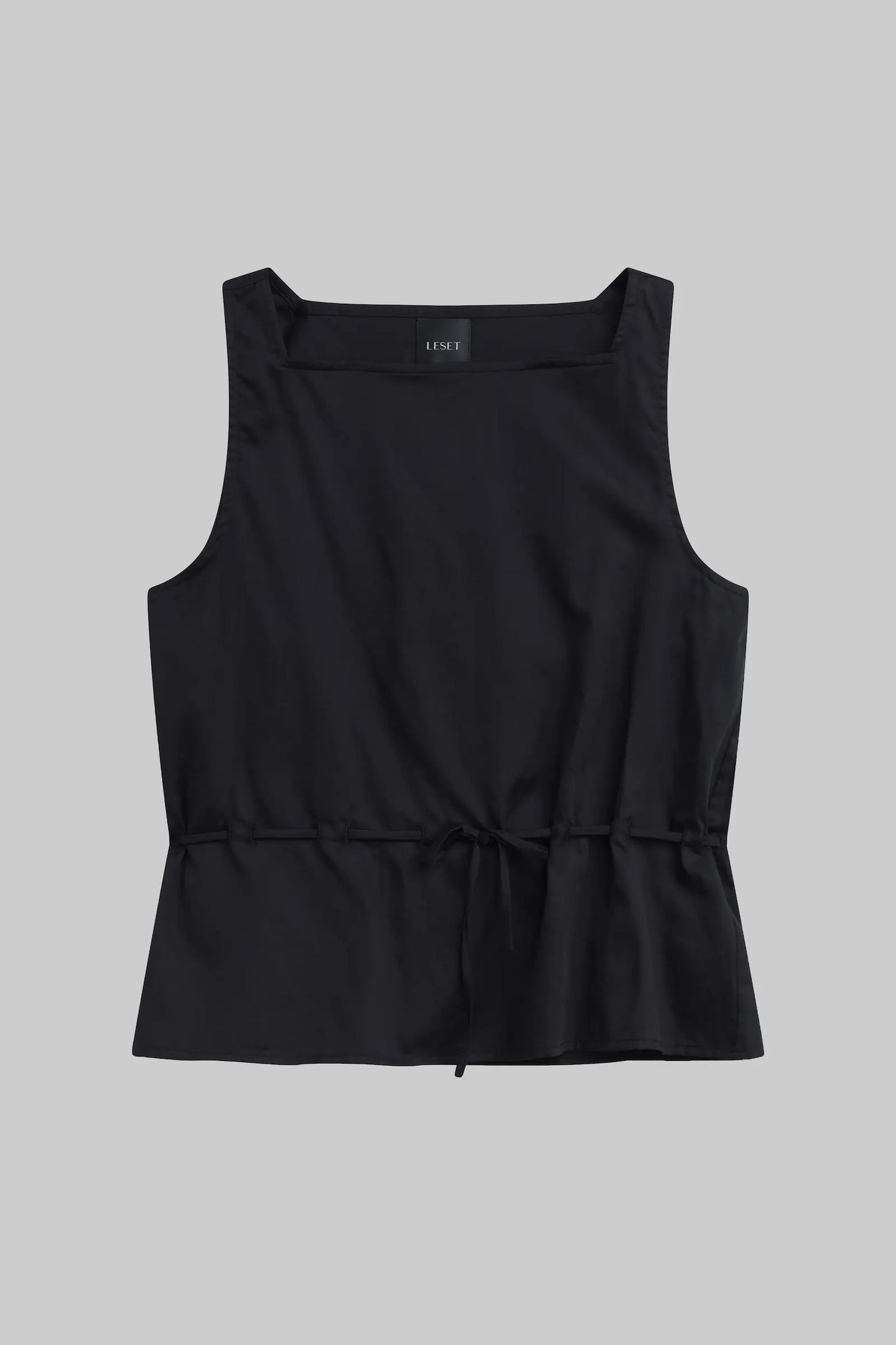 Leset - Yoko drawstring tank in black