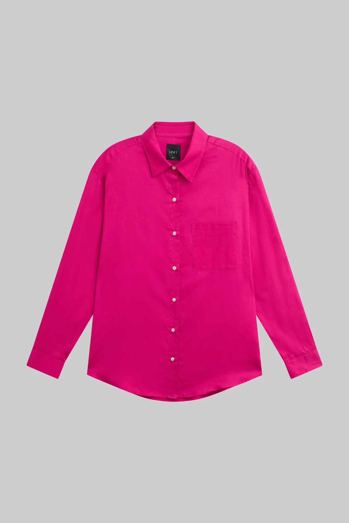 Leset - Yoko classic button down shirt in Amaranth