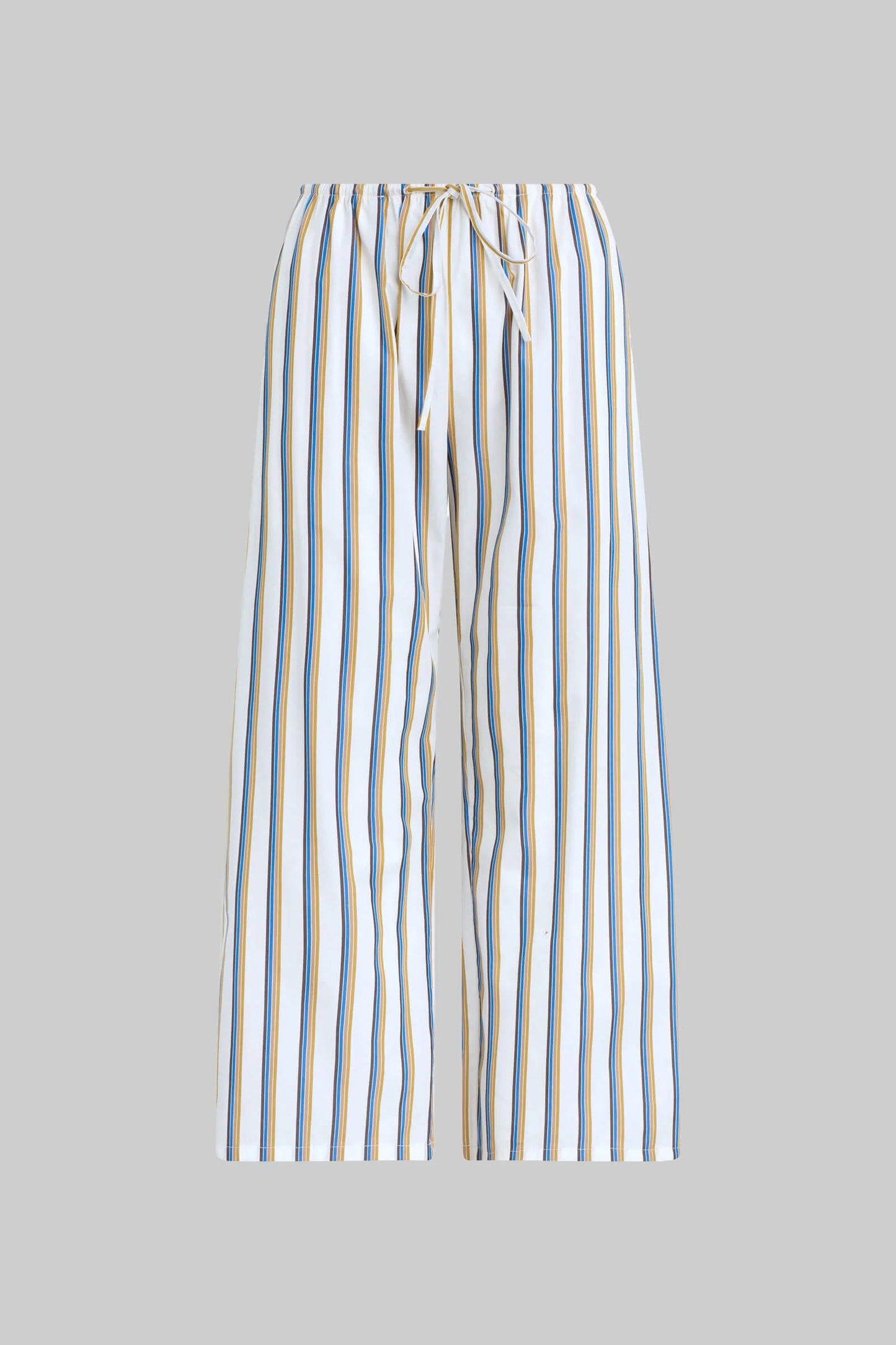 Leset - Yoshi Stripe Crop drawstring pant in parchment blue