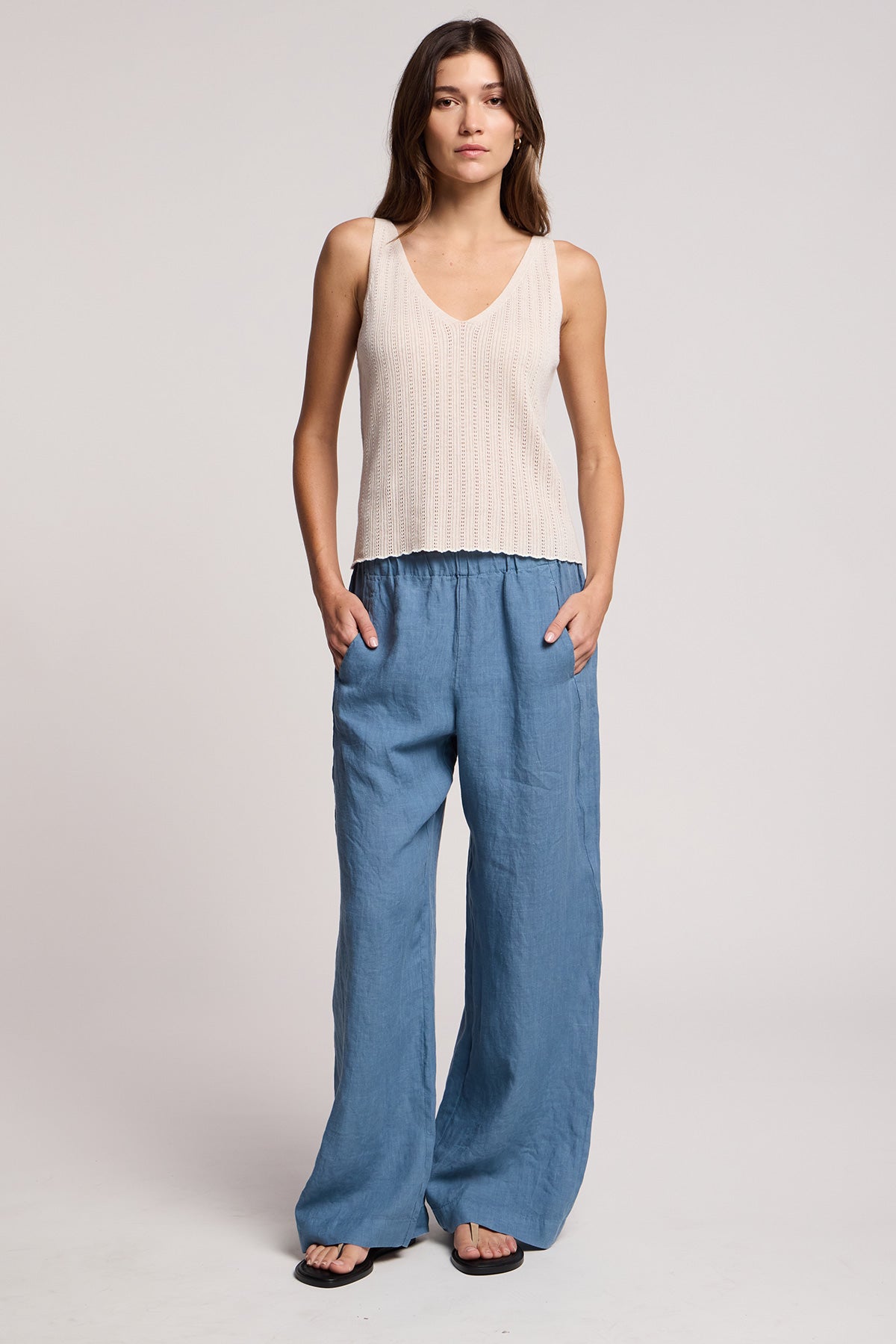 Velvet - Lorena sleeveless top in  muslin