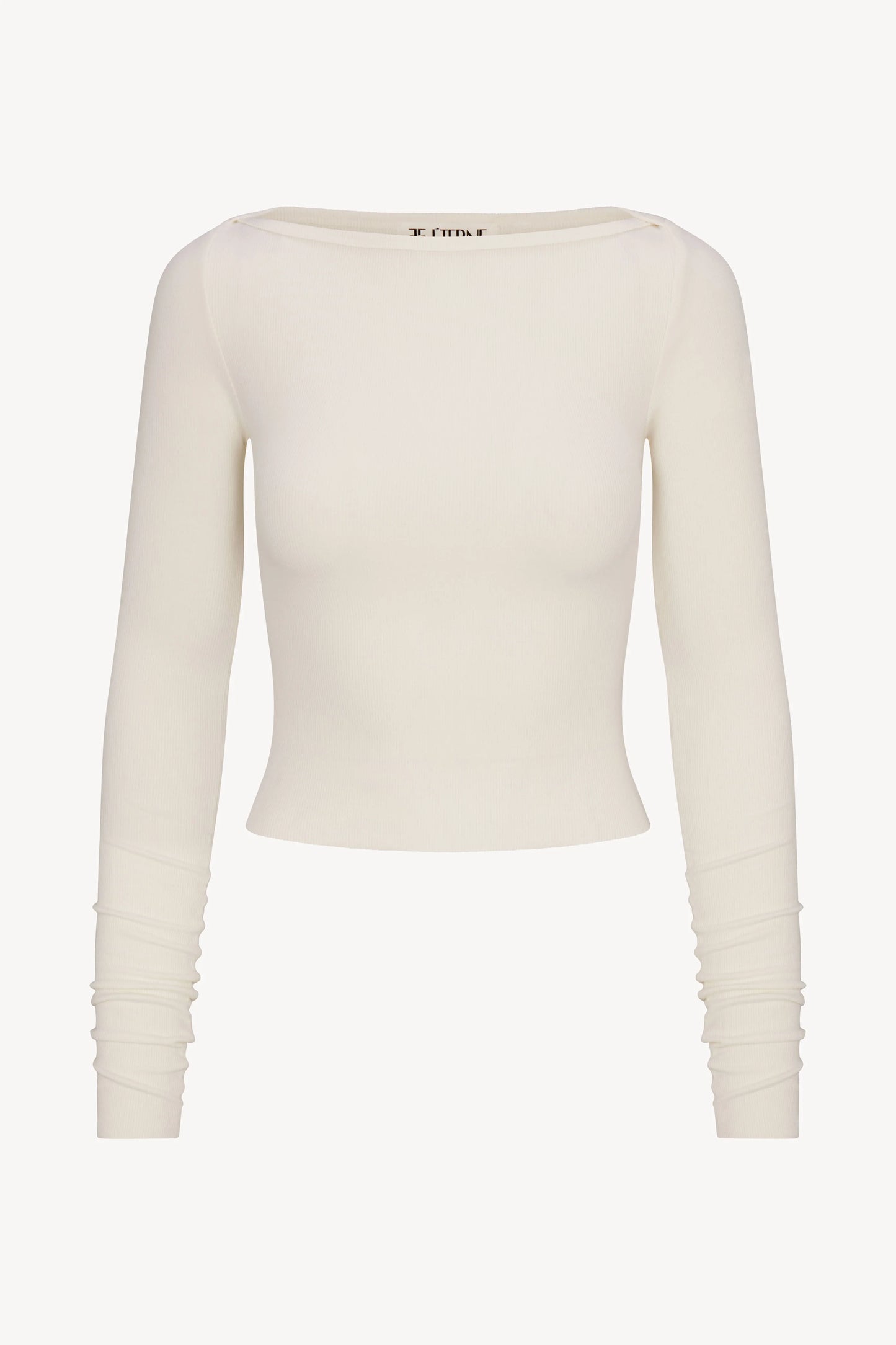 Eterne - Long Sleeve Boatneck Top in Cream