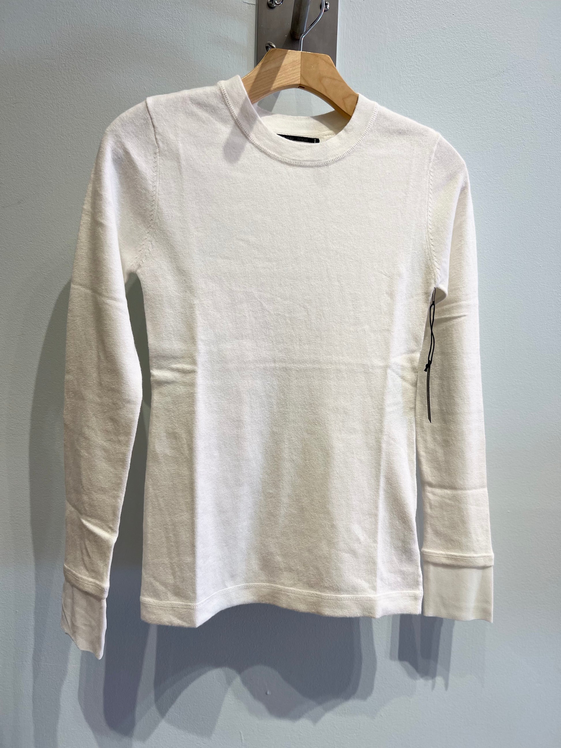 Brazeau Tricot - L/S Cotton Cashmere shirt in Pearl