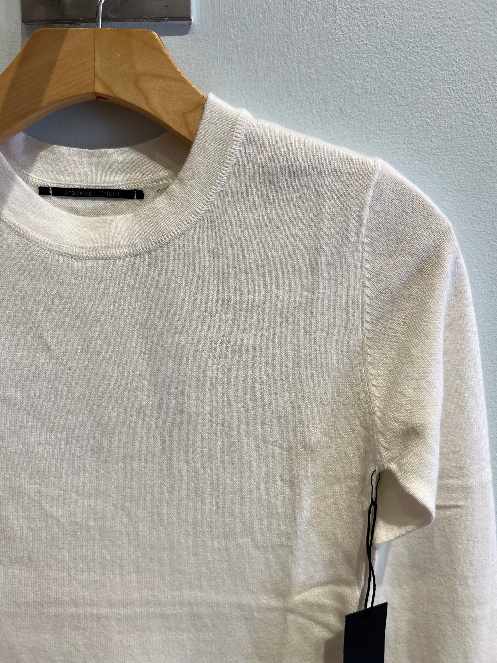 Brazeau Tricot - L/S Cotton Cashmere shirt in Pearl