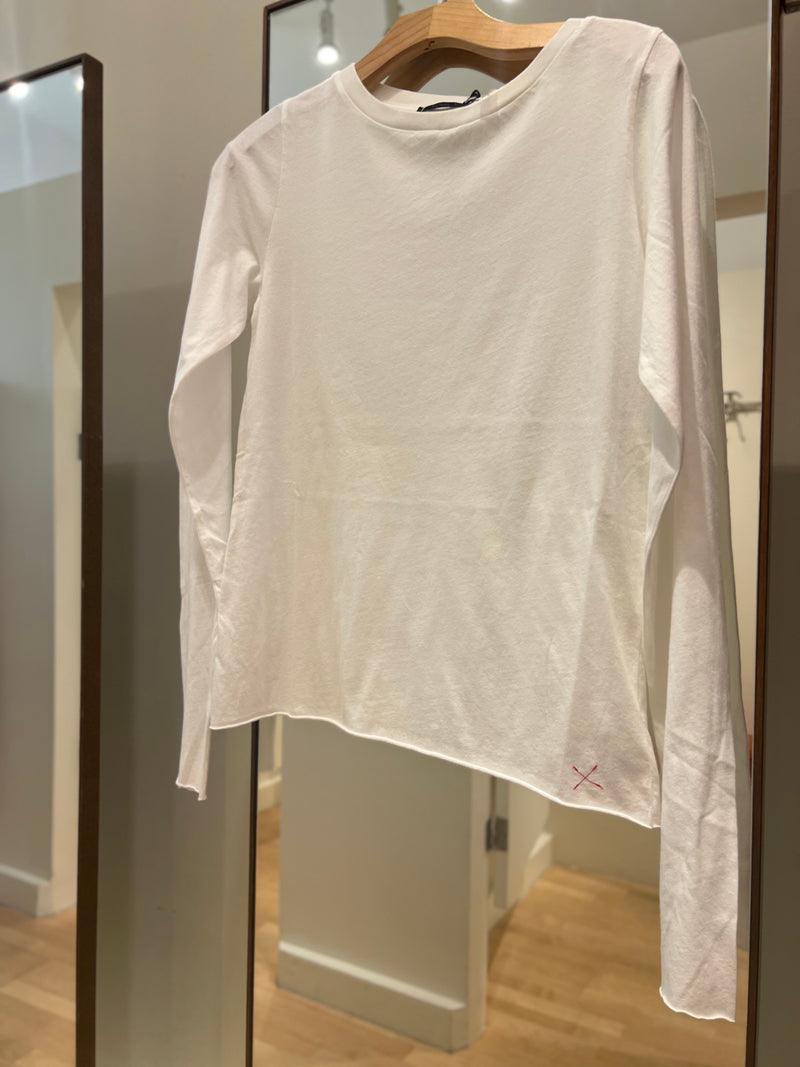 Brazeau Tricot - L/S Fitted Tee in Pearl