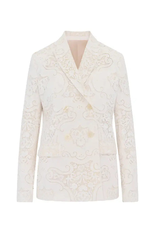 Love Shack Fancy - Luara Jacket in Optic white