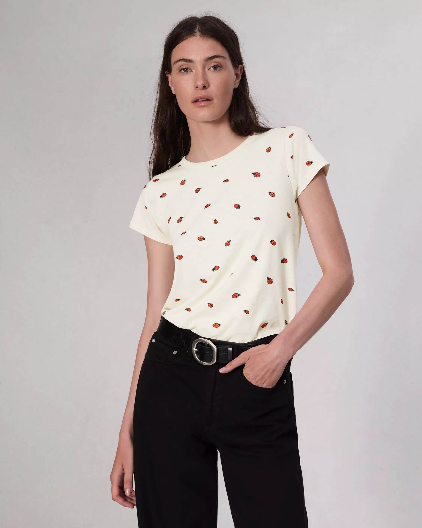 Rag & Bone - All Over Lady Bug Tee in white multi