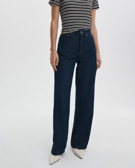 Rag & Bone - Logan wide leg pant in featherweight dusk rinse