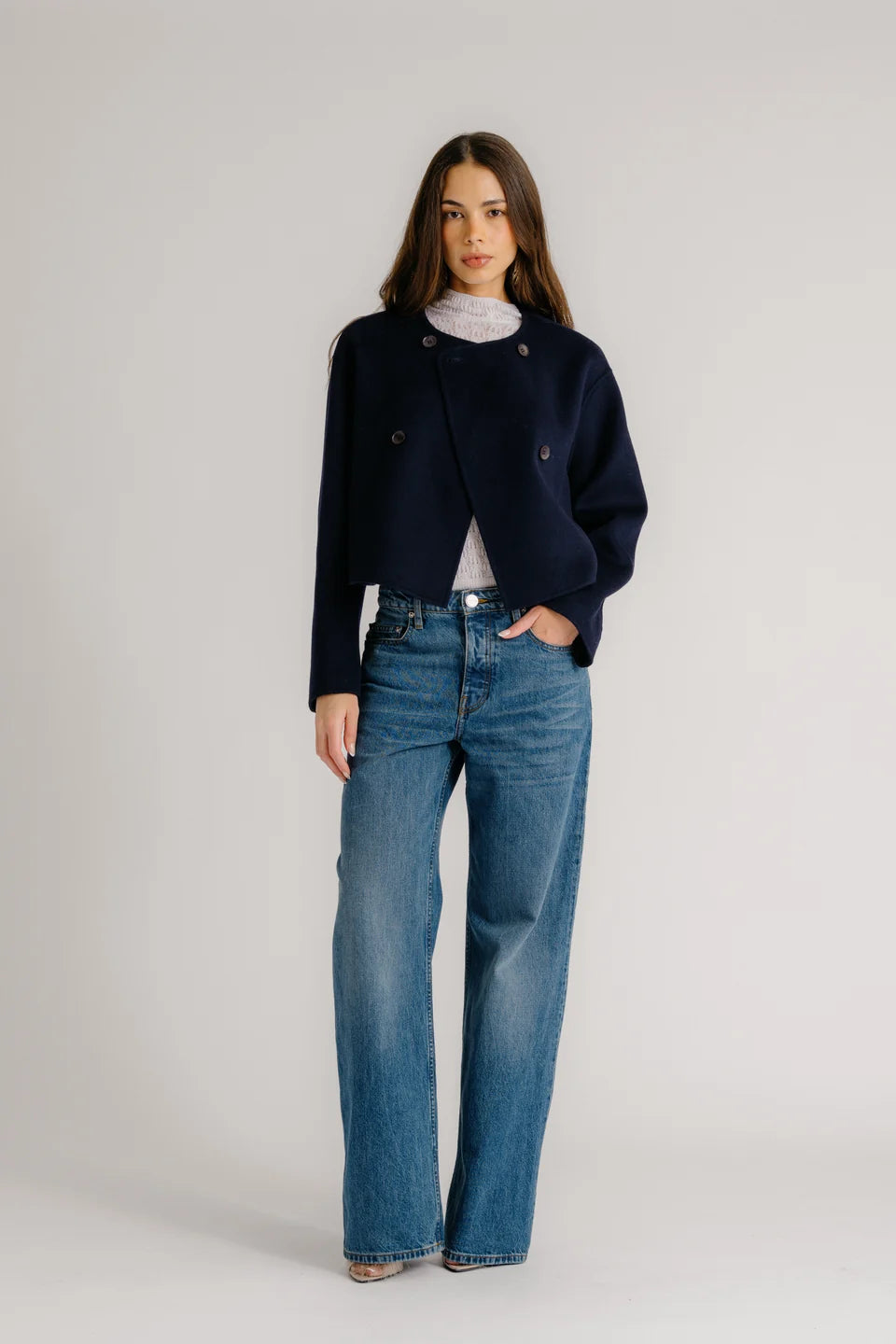 SABLYN - Floren Double Breasted Jacket in Midnight navy