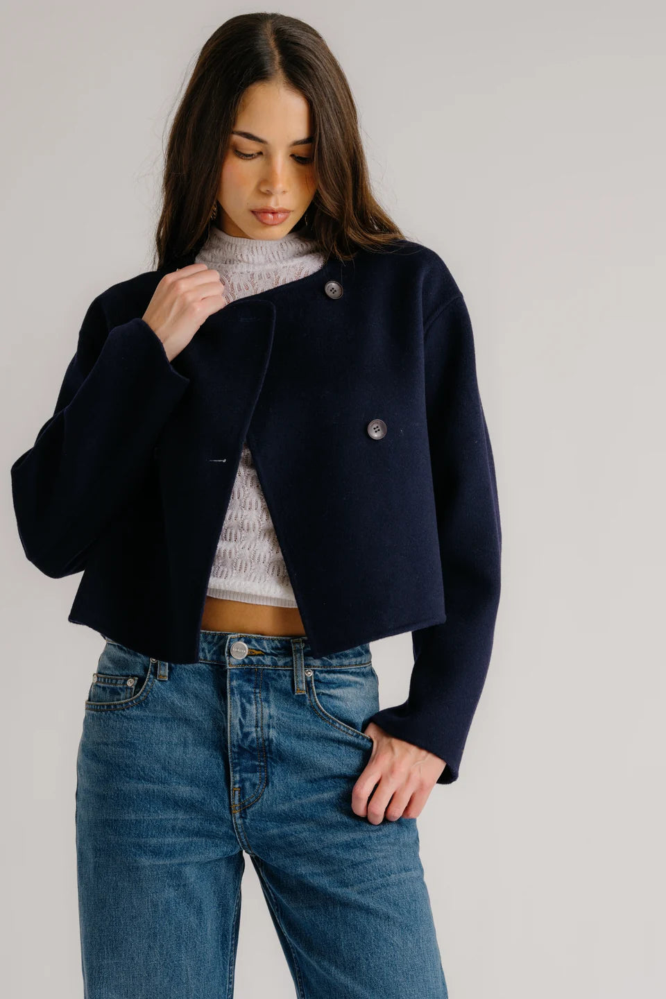 SABLYN - Floren Double Breasted Jacket in Midnight navy