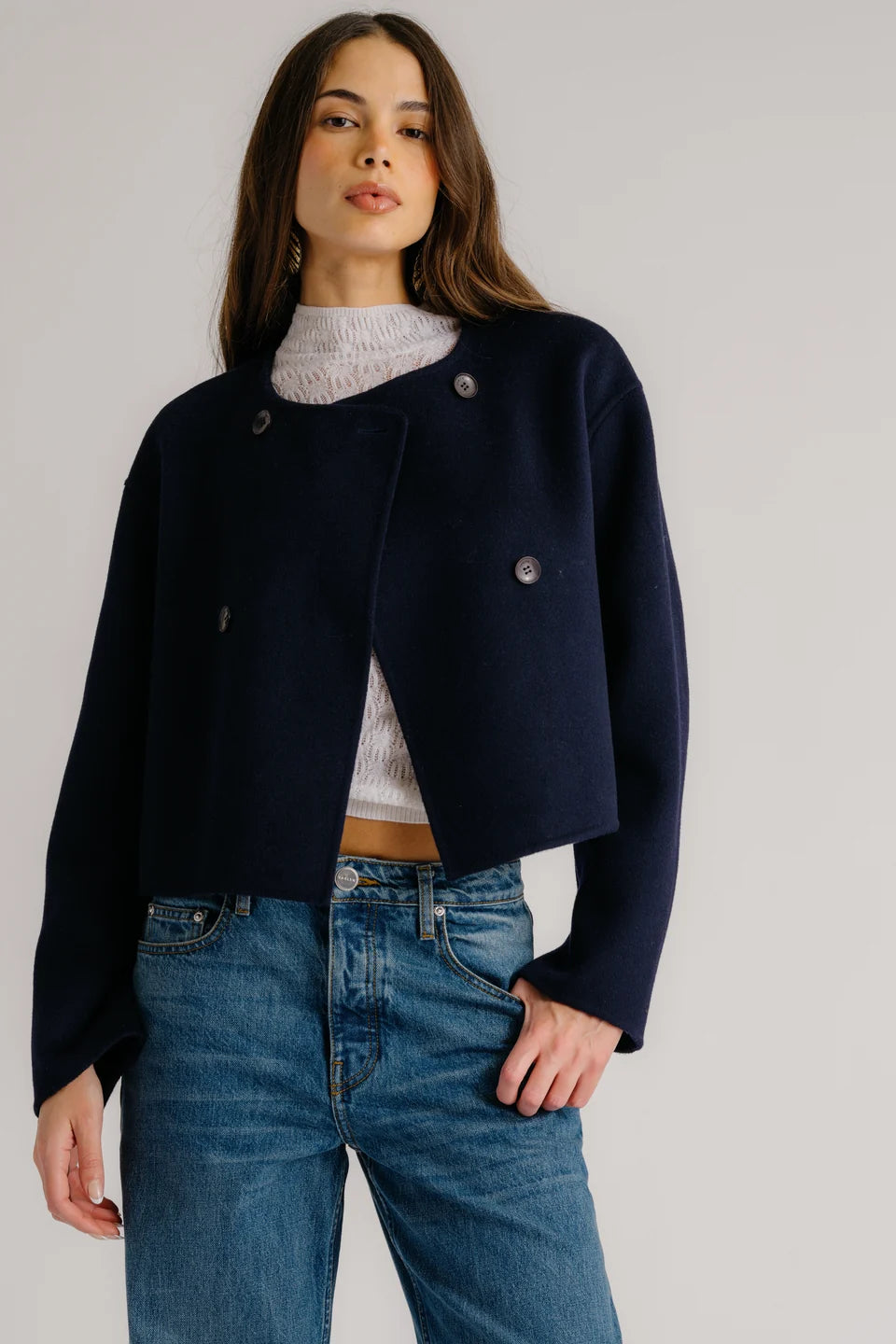 SABLYN - Floren Double Breasted Jacket in Midnight navy