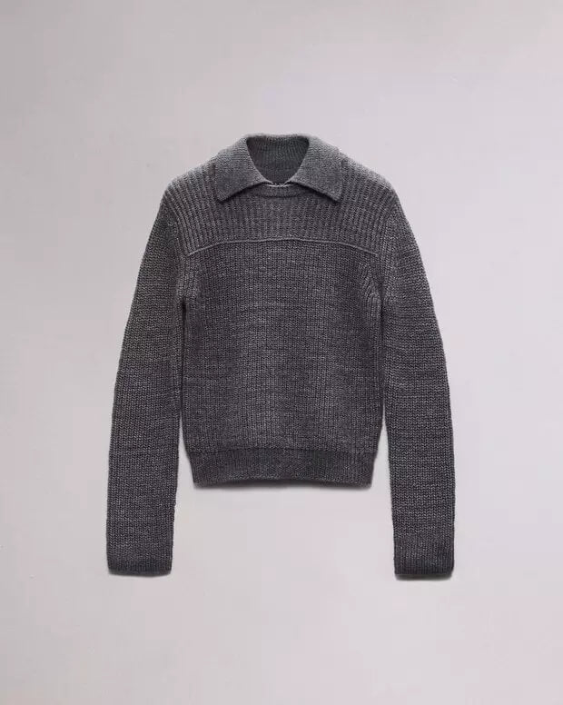 Rag & Bone Madix Polo Sweater in Charcoal