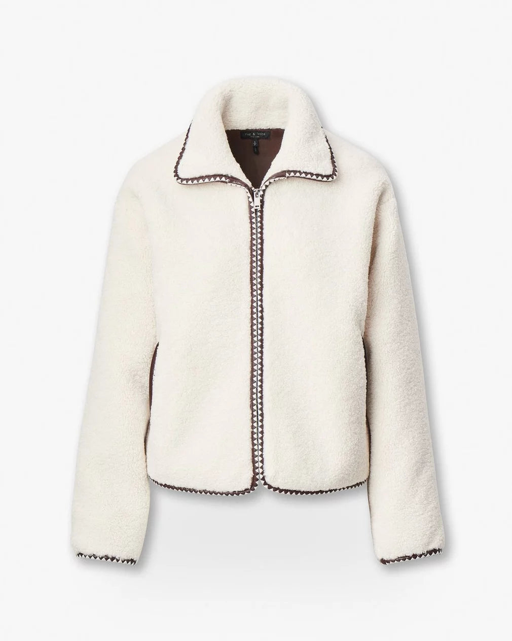 Rag & Bone - Mai Sherpa zip up jacket in Ivory