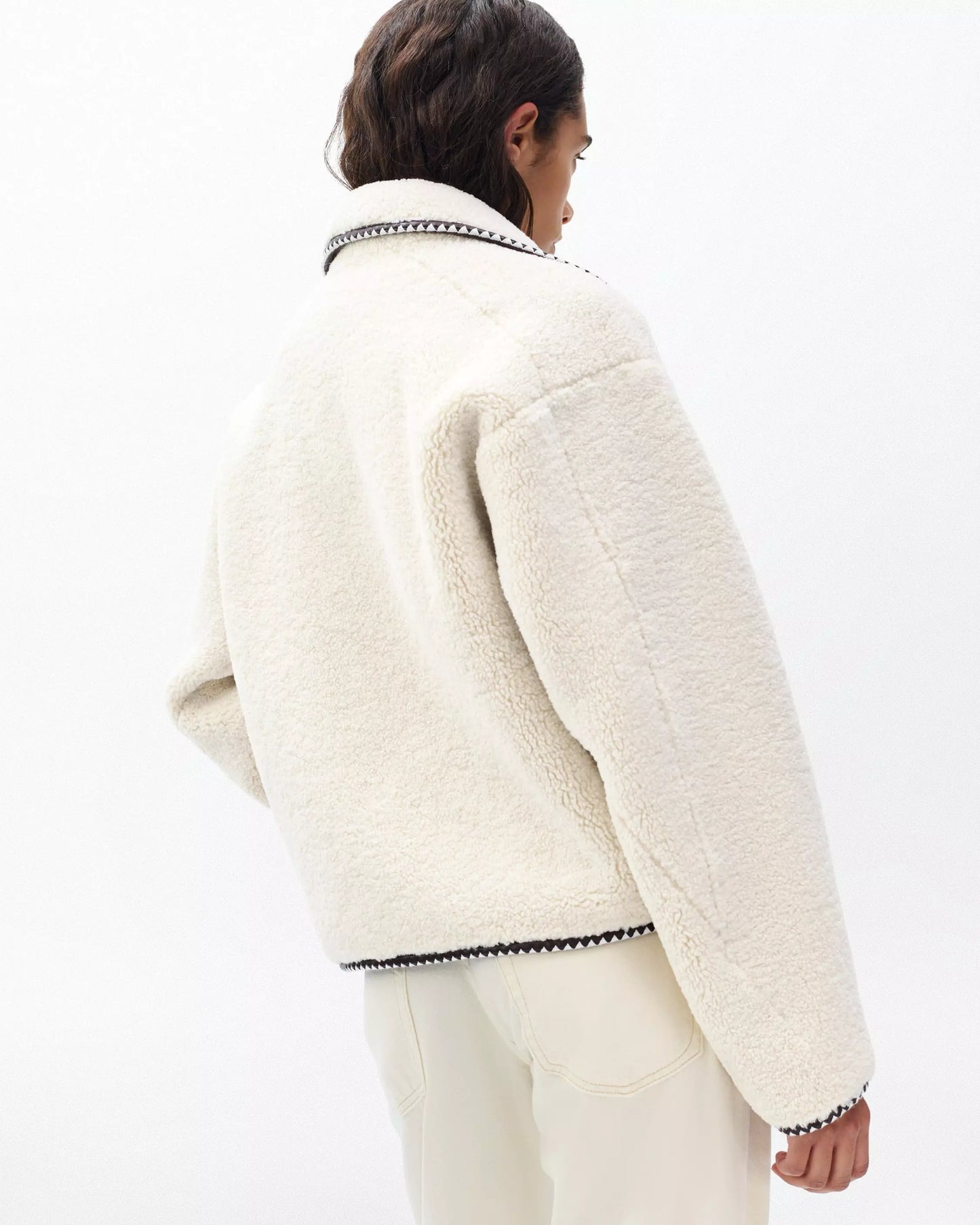 Rag & Bone - Mai Sherpa zip up jacket in Ivory