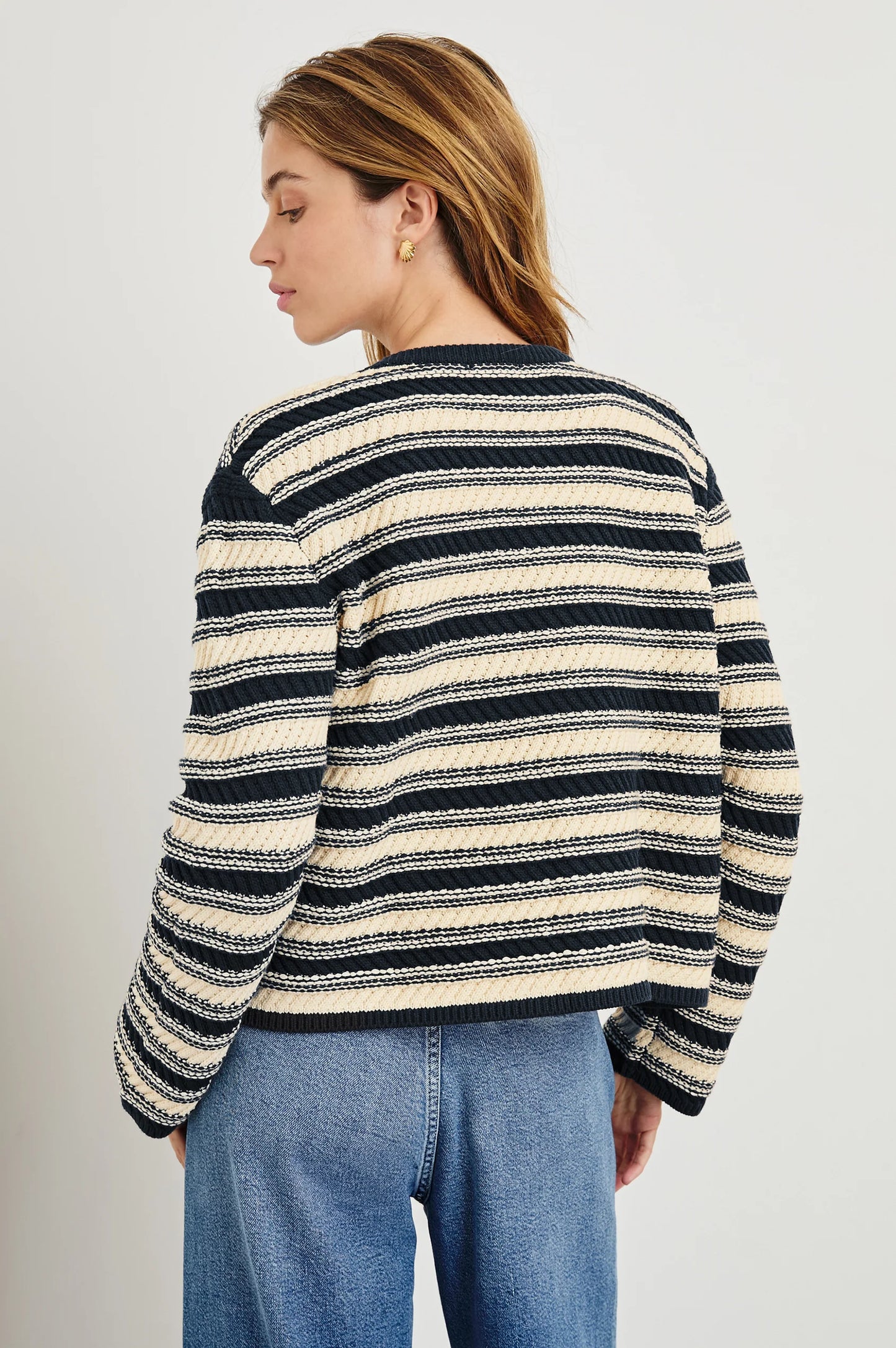 Rails - Nelly Cardigan in Navy Oat Stripe