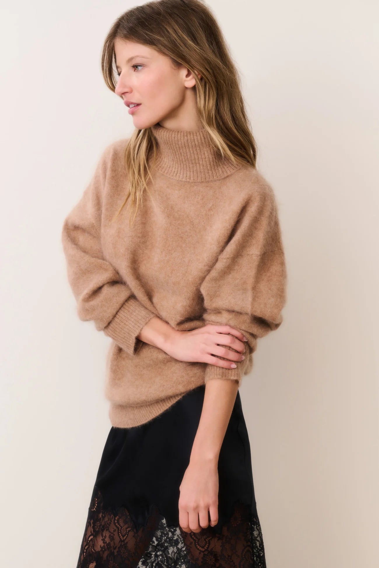 Love Shack Fancy - Nia Turtleneck in brown sugar