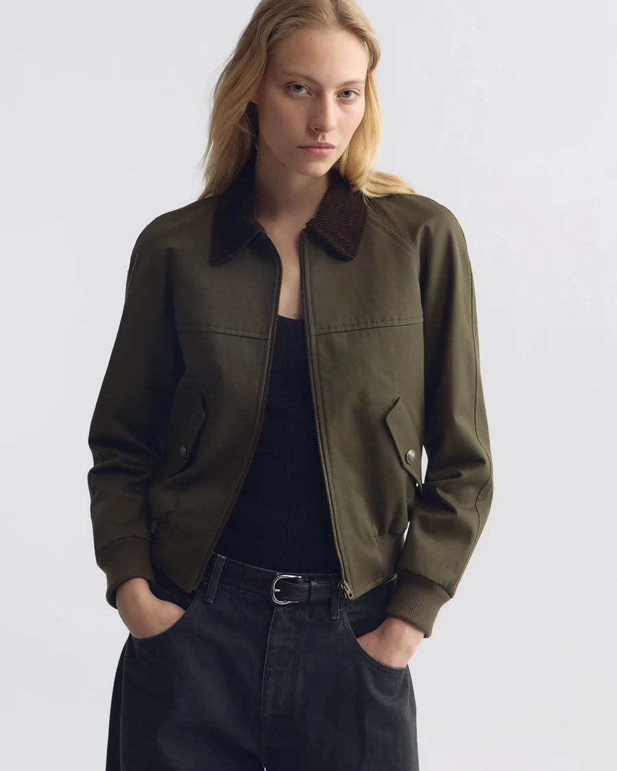 Nili Lotan - Victor bomber jacket in army green