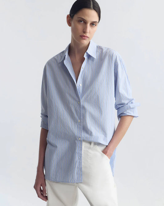 Nili Lotan - Yorke Shirt in Ciel Stripes