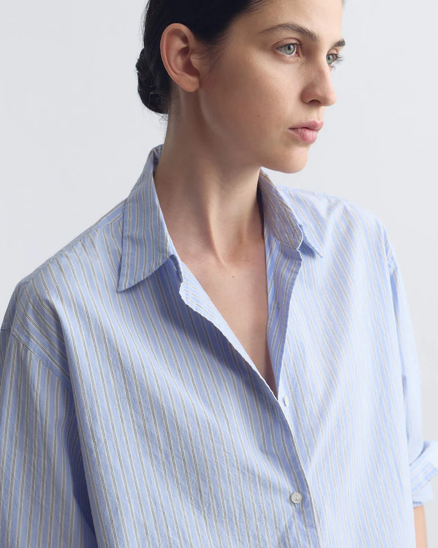 Nili Lotan - Yorke Shirt in Ciel Stripes
