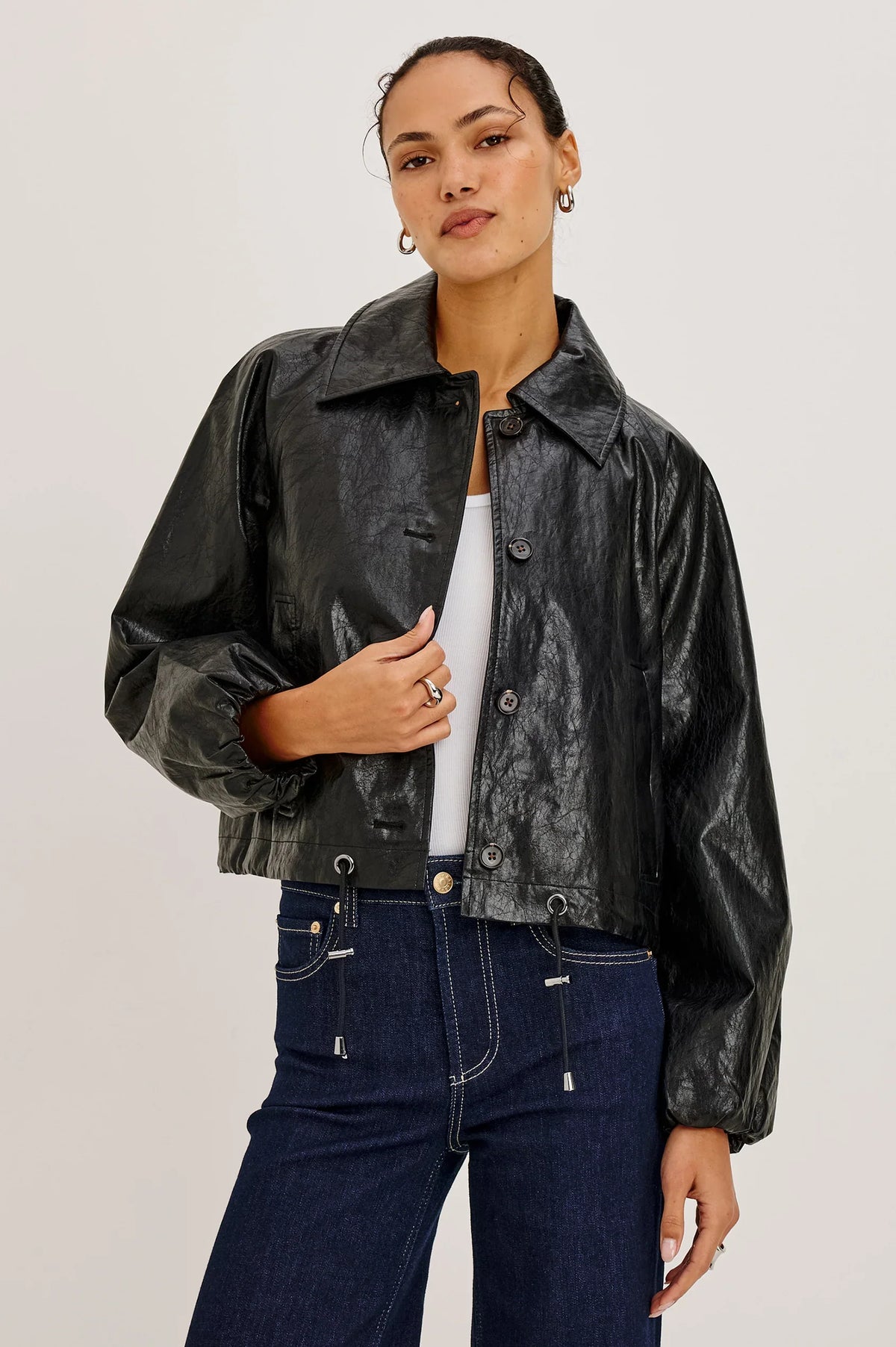 Rails - North jacket in faux leather black