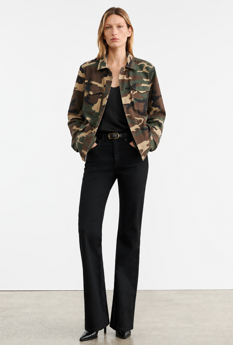 Nili Lotan Sacha Jacket - Khaki Overdyed Camo