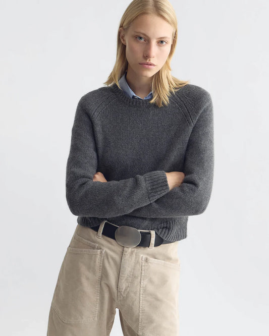 Nili Lotan - Laurel Sweater in Dark Charcoal Melange