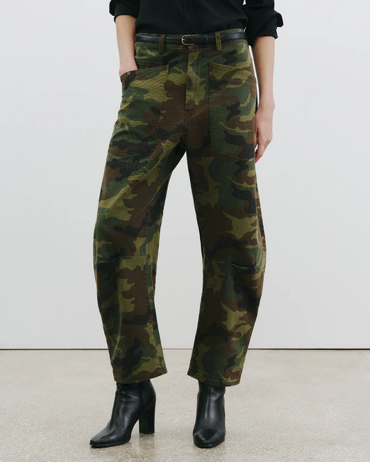 Woman Wearing Nili Lotan's Shon Pant in Camouflage