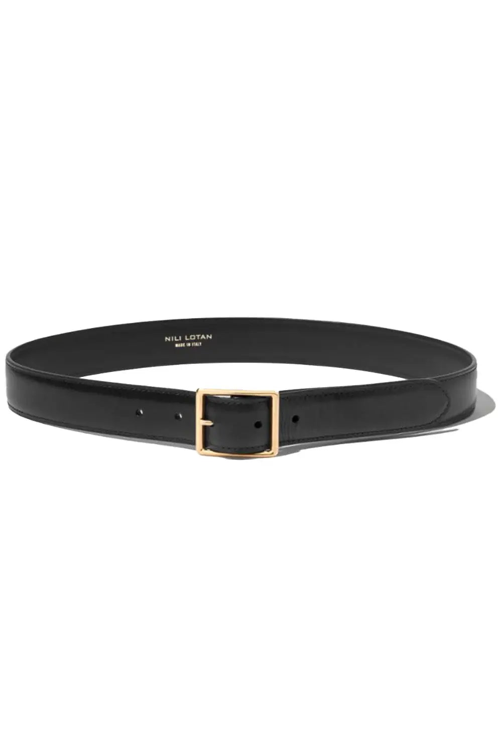 Nili Lotan - Gabriele Belt in Black w/antique Gold Buckle