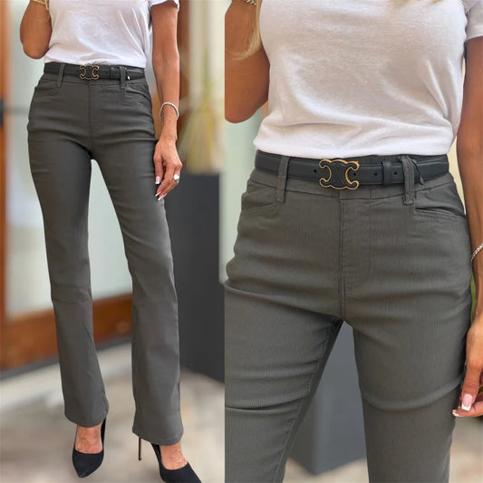 Bevy Flog - Novel Pant in deep charcoal olive